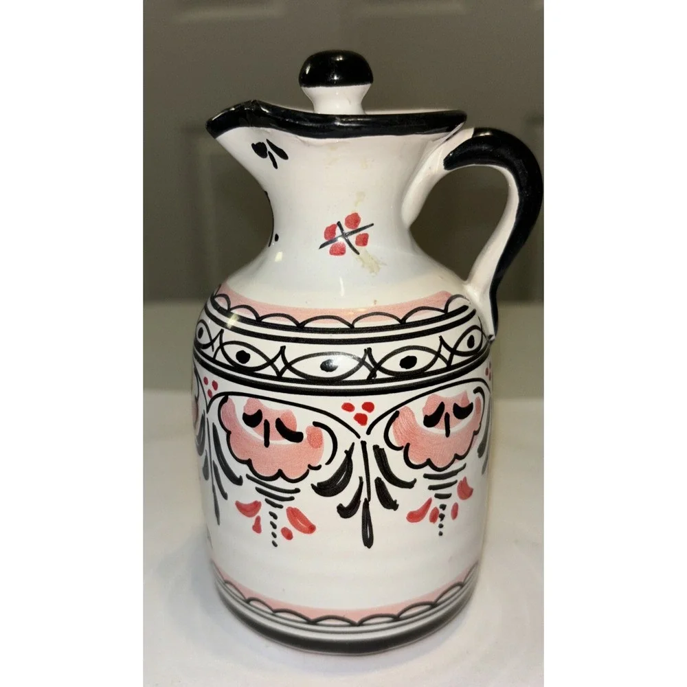 Vintage Pottery Pitcher Vase Jug Signed Ronda 5